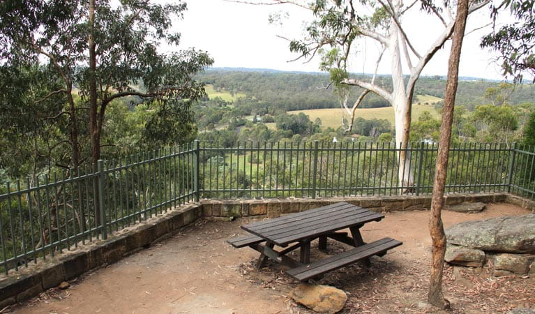Picnic area and view from Caleys lookout track. Photo: John Yurasek &copy; OEH