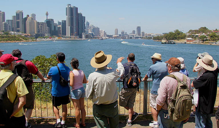 Views of Darling Harbour from Goat Island, Sydney Harbour National Park. Photo: Natasha Webb/OEH